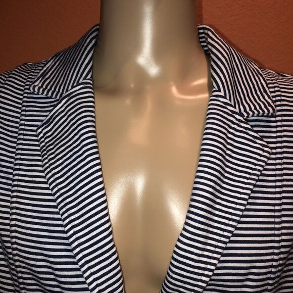 HURLEY Juniors XL X Large Casual Blazer Jacket White & Blue Nautical Striped - Picture 5 of 9